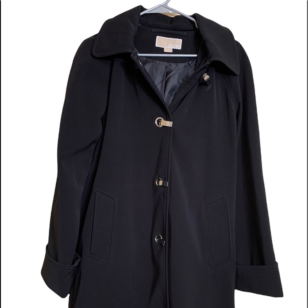 MICHAEL KORS BLACK TRENCH COAT MEDIUM